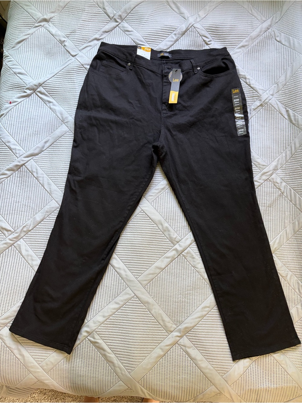 Lee Relaxed Fit Straight Leg Womens Pants Size 20W Medium Black NWT Plus